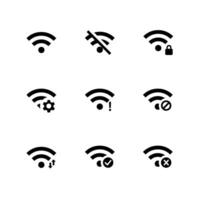 Set of wifi symbols connectivity and signal strength indicators vector