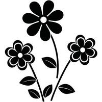 three elegant flower blooms in a monochromatic display, embodying the simplistic beauty of nature. vector
