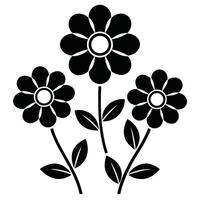 flowers, their petals and stems rendered in striking monochrome, showcasing the beauty of minimalist design. vector