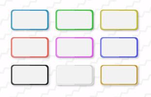Set of Colorful Blank Rectangle Labels and Buttons vector