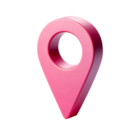 Modern 3D Pink Location Pin Marker Icon for GPS Navigation Map App and Travel Interface on Transparent Background png