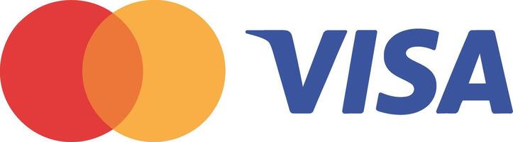 Visa and Mastercard Logo Featuring Overlapping Circles on a White Background vector