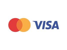 Modern Visa Logo with Overlapping Circles and Blue Text on White Background vector
