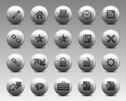 Beautiful web icons on grey 3d sphere ball. Web icon , Contact us icons for web computer and mobile vector