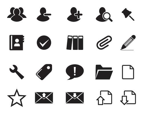 Web icon set symbol . flat editable isolated set of icons