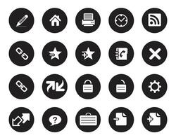 Simple white web icons on black circle. Web icon , Contact us icons for web computer and mobile vector