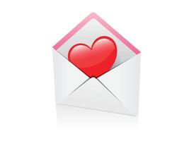 Loving heart in envelopes. Open envelope with heart. Subscribe to newsletter. Email message. Send post card. Envelope with document. Mail notification. Cartoon design icons vector