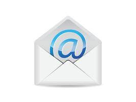 White envelopes icon set. Open letters. Subscribe to newsletter. Email message. Send post card. Envelope with document. Mail notification vector