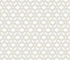 Brown lined geomatrical cubes seamless pattern vector