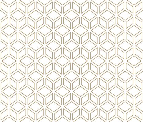 Brown lined geomatrical cubes seamless pattern