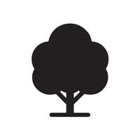 Minimal black tree icon with bold shape on white background ideal for nature, eco, forest, park, and environment themed graphic projects for web, print, and branding use vector