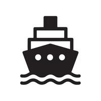 Simple black ship illustration with bold shapes on white background perfect for web design, logos, print media, and transportation or marine themed graphic projects vector
