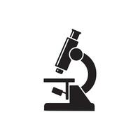 Microscope Icon Black Science Lab Equipment Illustration vector
