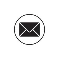 Envelope Icon in Black Circle for Email and Communication Design vector
