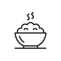 Rice Bowl Icon Isolated on White Background vector