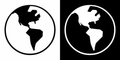 Globe icon. Earth icon sign symbol in trendy flat style. Planet icon illustration isolated on white and black background vector