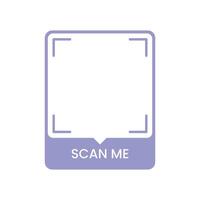 Pastel Blue QR Scan Frame Soft UI Design with Scan Me Tag vector