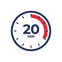 Minute timer icon with 20 mins illustration. vector