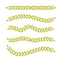 Set of Laurel Branches. Yellow Decorative Elements vector