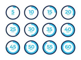 Stopwatch icons. Set of timer clock icons. illustration vector