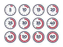 Timer, clock, stopwatch. Countdown timer symbol icon set. illustration vector