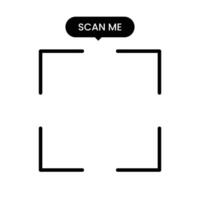 Scan Me QR Frame Outline Minimalist Black QR Border Label Design vector