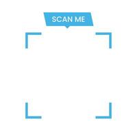 Scan Me Label in Blue QR Code Frame Template for Digital Interfaces vector