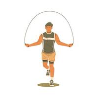 man jumping with skipping rope illustration vector