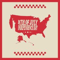 USA Map with 4th of July Retro American Independence Day Design vector