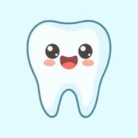 Cute Cartoon Tooth with a Happy Smile vector