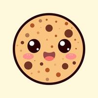 Simple Illustration of a Smiling Cookie vector