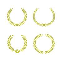 Laurel Wreath Bundle Set of Award Emblems Design. vector