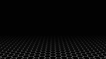 Black Perspective Hexagon Grid Background Futuristic Surface vector