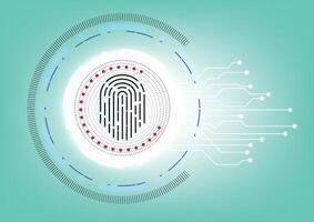 Technology fingerprint scanner security abstract background concept, abstract tech, Cloud computing, connect to network. Security cyber digital concept fingerprint scan. vector