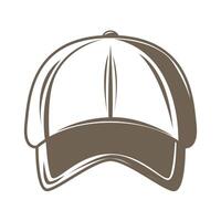 This is a drawing depicting a baseball cap placed on a white background vector