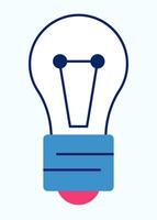 An illustration depicting a light bulb with two wires emerging from it vector