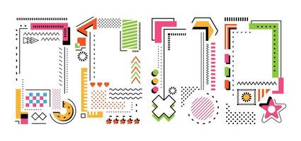 Vibrant and Colorful Abstract Frames Featuring Bold Geometric Shapes and Designs Posters vector