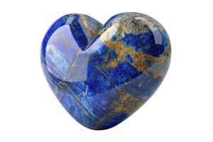 Lapis lazuli heart isolated on a transparent background. png