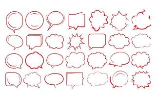 Collection of Different Shapes and Designs of Speech Bubbles vector
