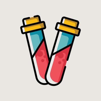 Test Tubes with Blood Samples for Laboratory Medical Examination Icon