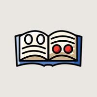 Illustrated Open Cookbook with Recipe Instructions and Ingredients in Flat Icon vector