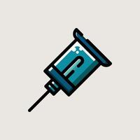 Flat Style of Medical Syringe with Sharp Needle for Injection or Vaccination vector