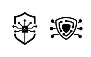 AI Security System Smart Shield with Digital Defense Technology vector