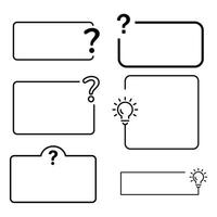 Collection of speech bubbles with question marks and light bulb icons vector