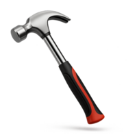 Hammer with red handle isolated on transparent background png
