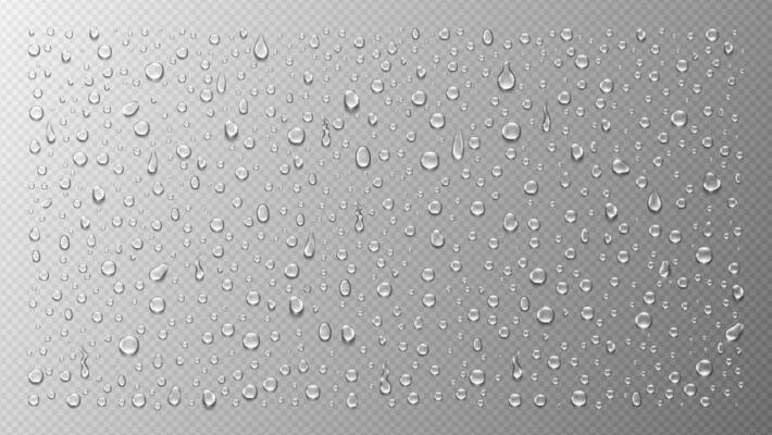 Realistic water drops set isolated. Illustration