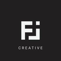 Alphabet Letters FJ JF Minimal Logo Initial Based Monogram Icon . vector