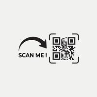 QR Code Scan Label, Scan QR Code icon, Template of frames with text scan me and QR code for smartphone, mobile app, payment and discounts. illustration commerce vector