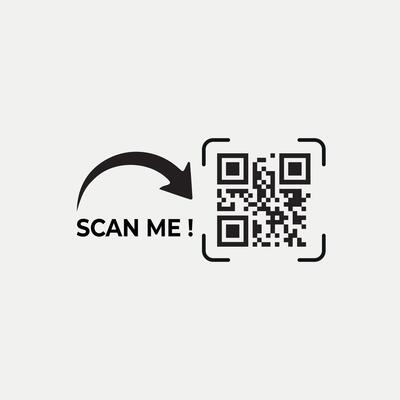 QR Code Scan Label, Scan QR Code icon, Template of frames with text scan me and QR code for smartphone, mobile app, payment and discounts. illustration commerce