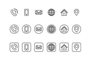 A collection of icons for business cards, including a phone, house, and globe. The icons are all white and simple, conveying a sense of professionalism and trustworthiness vector